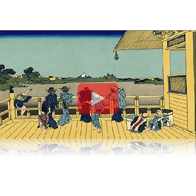 遠近風景画 富嶽三十六景 其の七 五百らかん寺さざゐどう Gohyakurakanji Sazaedou Thirty-six Views of Mount Fuji 3D