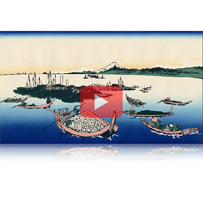 遠近風景画 富嶽三十六景 其の十六 武陽佃嶌 Buyou Tsukudashima Thirty-six Views of Mount Fuji 3D
