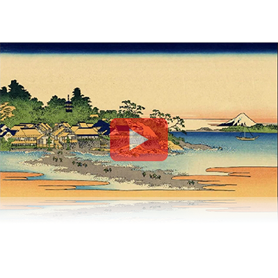 遠近風景画 富嶽三十六景 其の二十五 相州江の嶌 Soushu Enoshima Thirty-six Views of Mount Fuji 3D