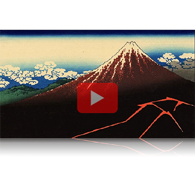 遠近風景画 富嶽三十六景 其の三十二 山下白雨 Sankahakuu Thirty-six Views of Mount Fuji 3D